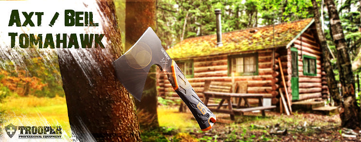 Tomahawk Tactique Ancientsmithy – Acier Carbone, Manche Composite, Lame 6cm