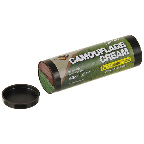 Stick de maquillage camouflage, 60 g, 2 tons marron/olive