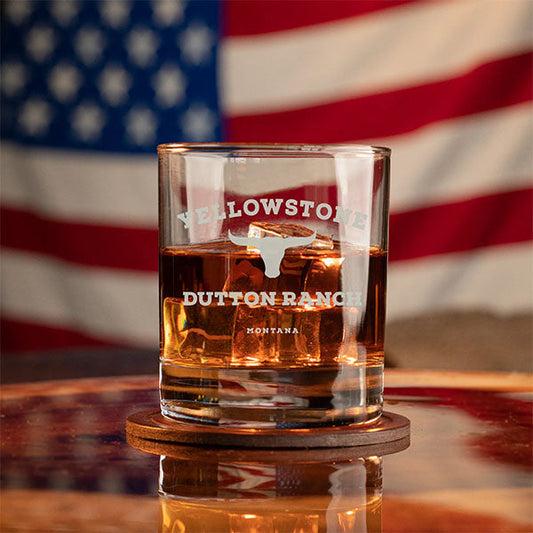 YELLOWSTONE DUTTON RANCH Whiskey Glas, 10 Ounces