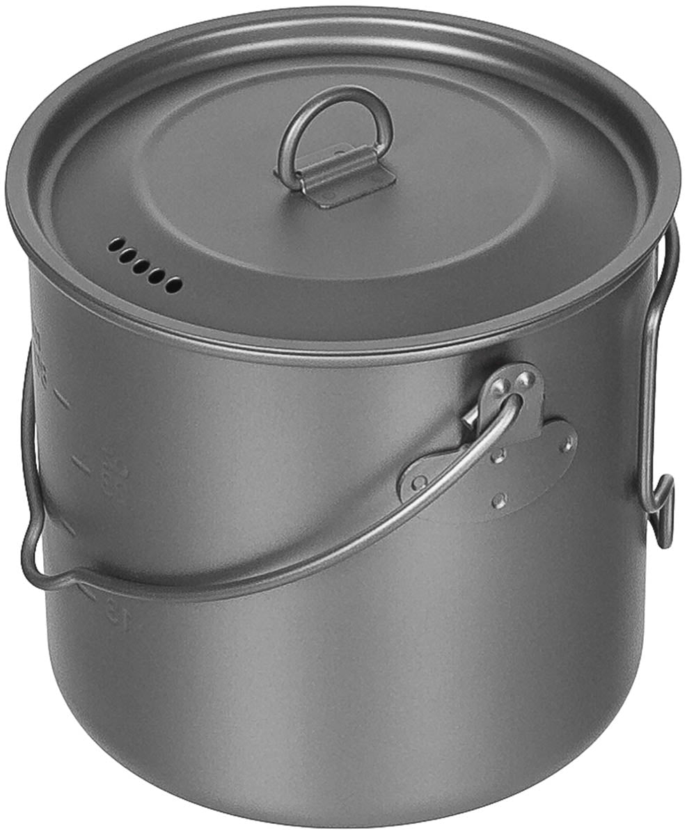 Topf, Titan, klein, mit Deckel, Klappgriffe, ca. 1,1 l