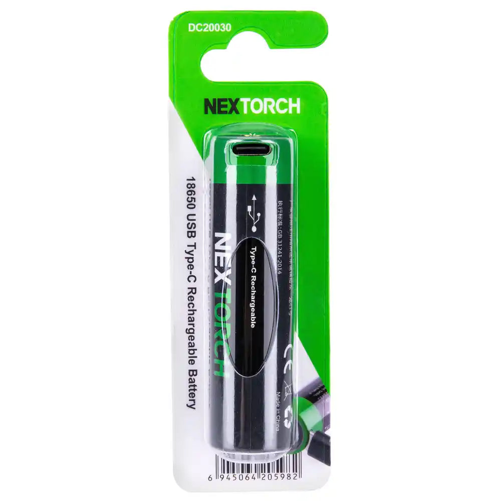 Batteria 18650 con porta di ricarica USB, 3400mAh