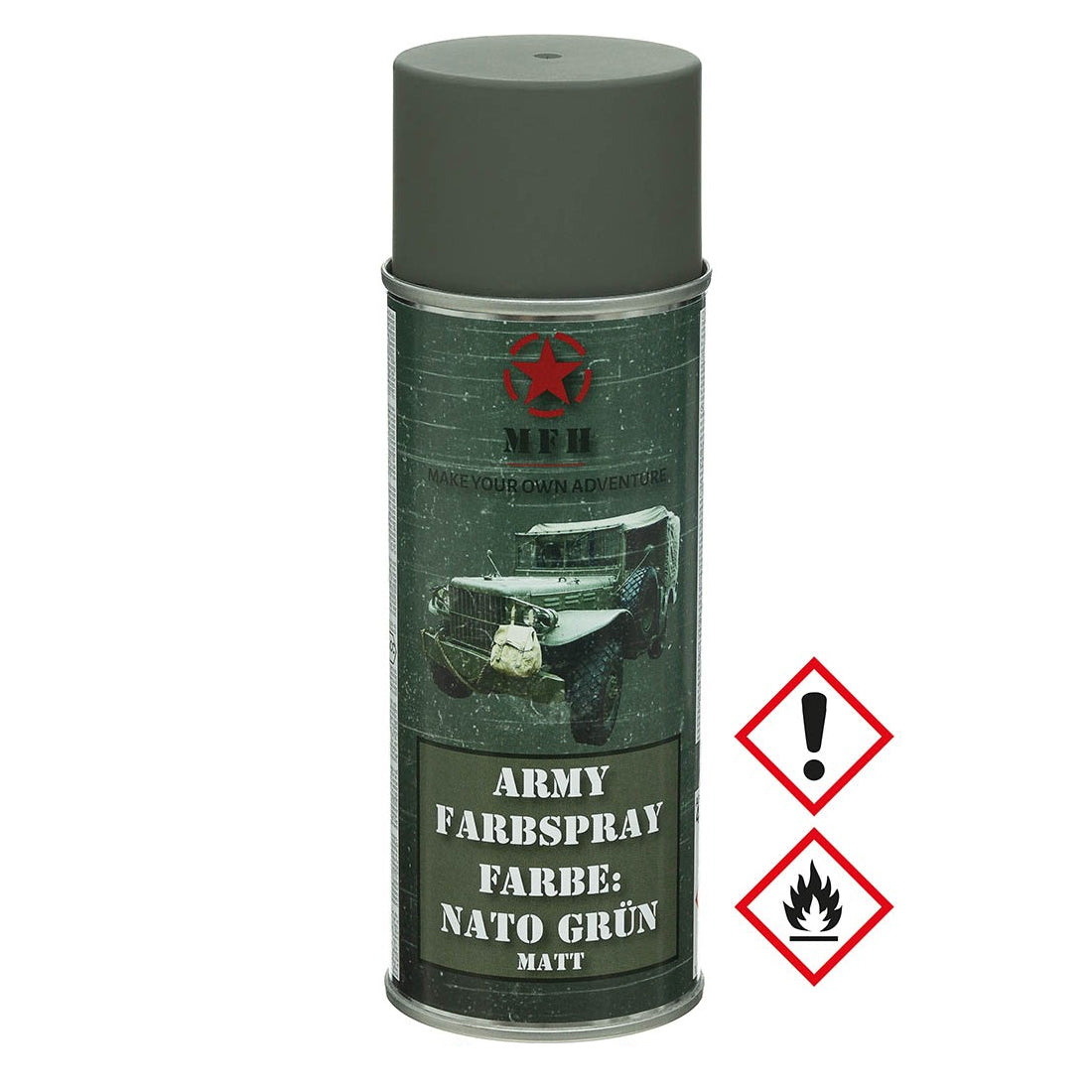 Vernice spray militare, VERDE NATO, opaca, 400 ml