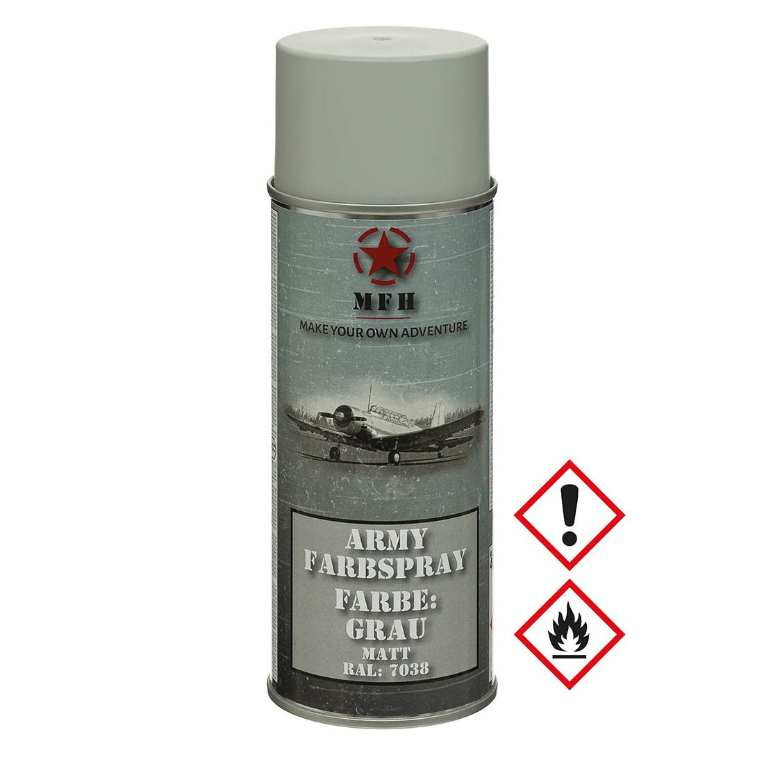 Vernice spray militare, GRIGIO, opaco, 400 ml
