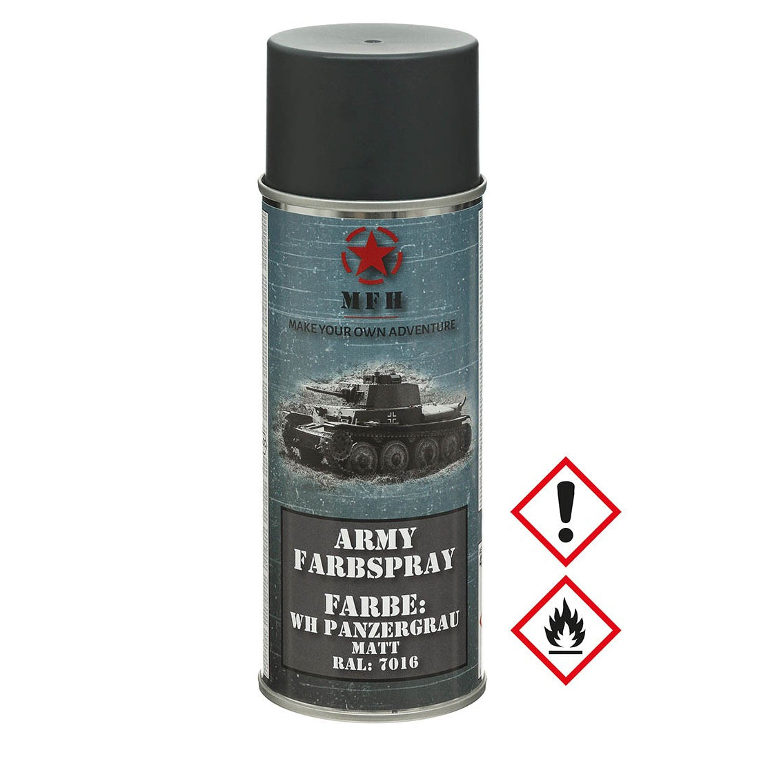 Vernice spray militare, WH PANZERGREY, opaca, 400 ml