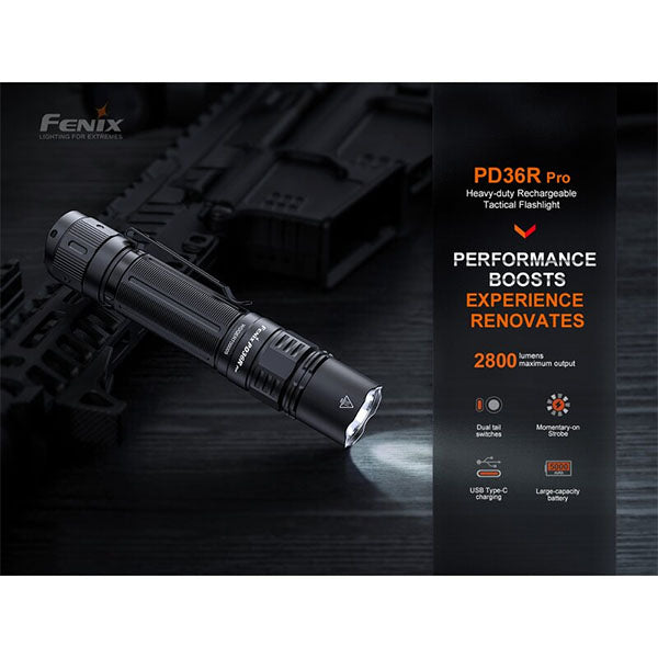 FENIX, taktische LED-Taschenlampe PD36R PRO, 2'800 Lumen (inkl. Akku)
