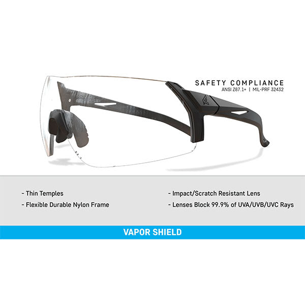 EDGE Schiessbrille URGENT FURY, Black Frame, Clear Vapor Shield Lens (UF11VS)