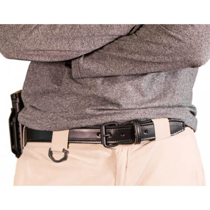 CEINTURE DE FUSIL, ceinture en cuir robuste 14 oz CEINTURE DE FUSIL EN CUIR, âme en acier, noire