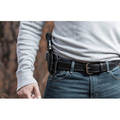 CEINTURE DE FUSIL, ceinture en cuir robuste 14 oz CEINTURE DE FUSIL EN CUIR, âme en acier, noire