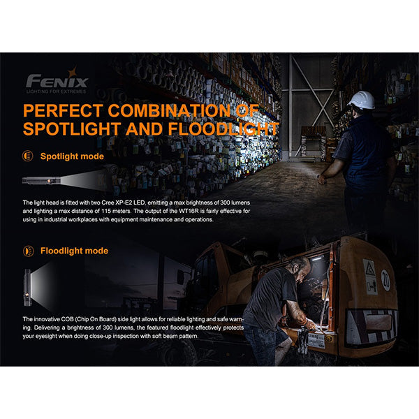 multifunktionale LED-Taschenlampe WT16R, 300 Lumen, inkl. Akku