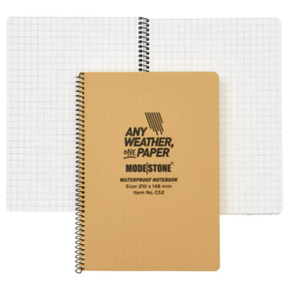 ANY WEATHER ONE PAPER, Spiral-Notizbuch 210x148mm (A5), 50 Blatt, military tan