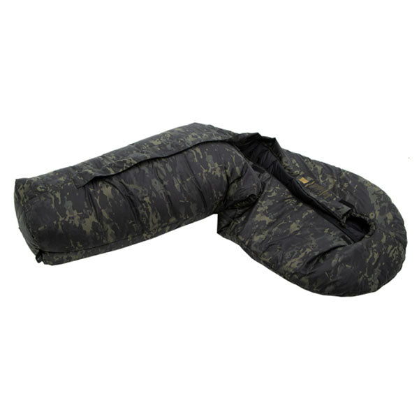 Sac de couchage en fibres synthétiques DEFENSE 4, multicam/noir, taille M, fermeture éclair au milieu