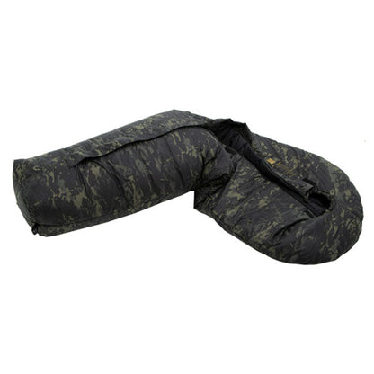 Sac de couchage en fibres synthétiques DEFENSE 4, multicam/noir, taille M, fermeture éclair au milieu