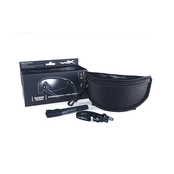 Occhiali da sole SABER ADVANCED, kit tre lenti, grigio/trasparente/arancione brillante, nero opaco