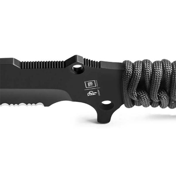 Einsatzmesser MARAUDEUR, Wellenschliff, schwarz