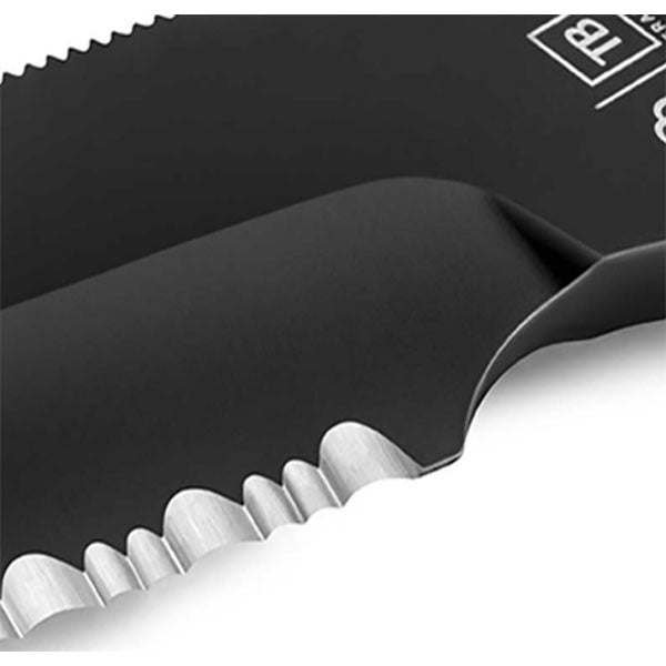 Einsatzmesser MARAUDEUR, Wellenschliff, schwarz