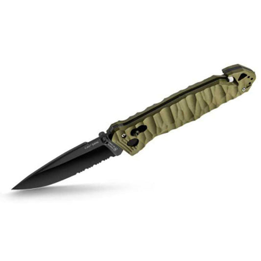 Klappmesser CAC S200, Wellenschliff, khaki
