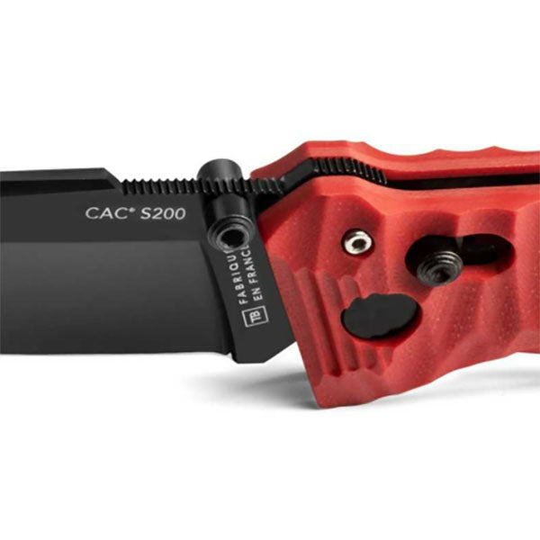 Coltello pieghevole CAC S200, affilatura liscia, G10, rosso