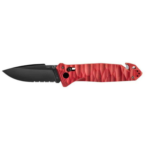 Coltello pieghevole CAC S200, lama seghettata, G10, rosso