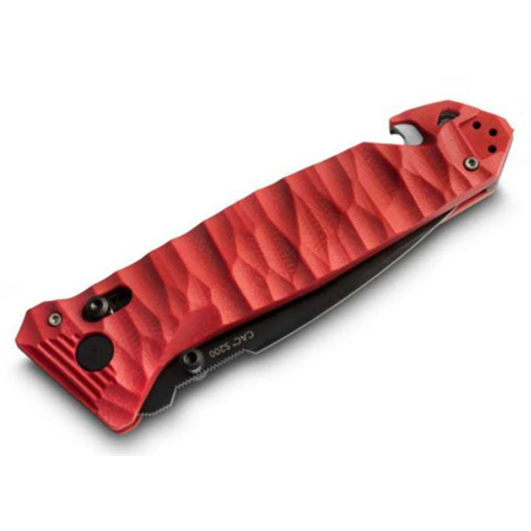 Coltello pieghevole CAC S200, lama seghettata, G10, rosso