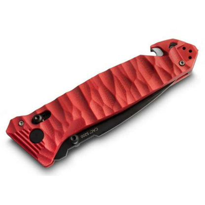 Coltello pieghevole CAC S200, lama seghettata, G10, rosso