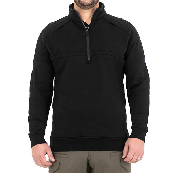 FIRST TACTICAL Sweater MEN’S COTTON JOB SHIRT QUARTER ZIP, black