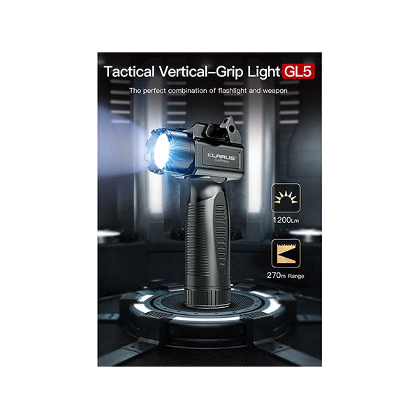 KLARUS, taktische LED Waffenlampe GL5, 1'200 Lumen (ohne 18650 Akku)