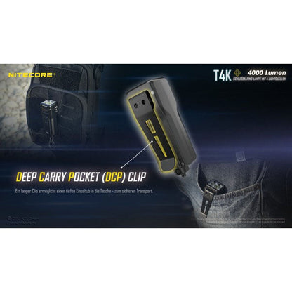 LED-TASCHENLAMPE T4K - 4'000 Lumen (inkl. Akku)