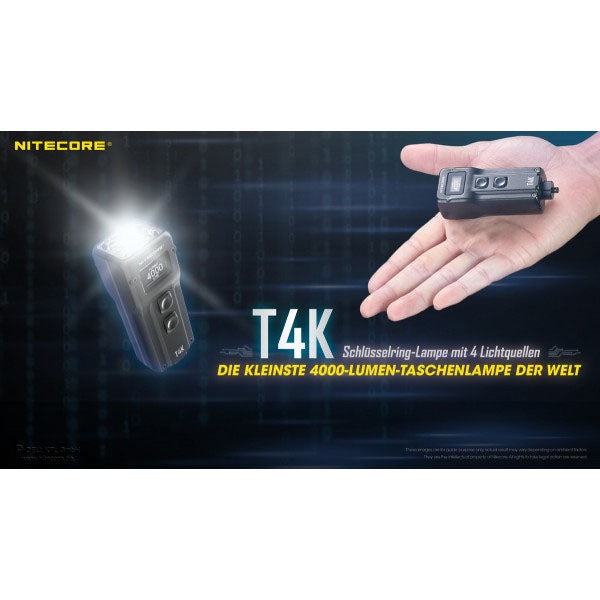 LED-TASCHENLAMPE T4K - 4'000 Lumen (inkl. Akku)
