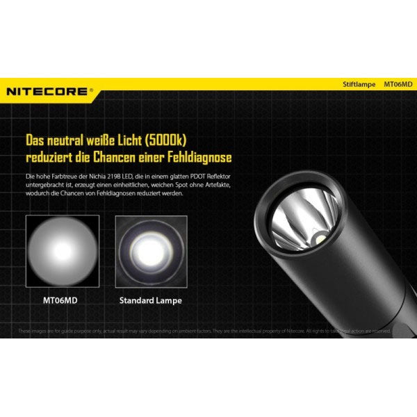 NITECORE LED-TASCHENLAMPE MT06 MEDICAL - 180 Lumen (ohne Akkus)