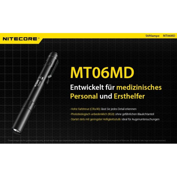 NITECORE LED-TASCHENLAMPE MT06 MEDICAL - 180 Lumen (ohne Akkus)