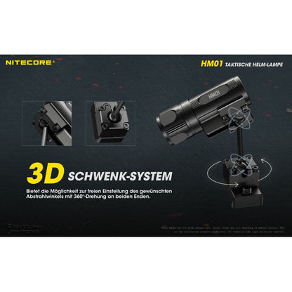 LED-HELMLAMPE HM01 - 320 Lumen (inkl. CR123A Batterie), schwarz