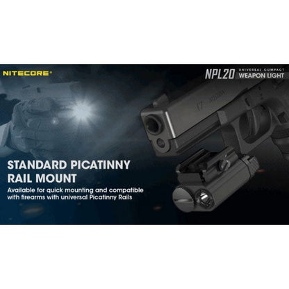 LED-WAFFENLAMPE NPL20 - 460 Lumen (inkl. CR123A Batterie), schwarz