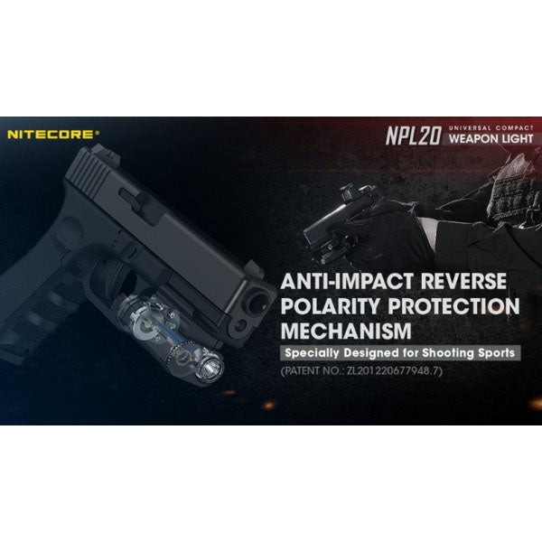 LED-WAFFENLAMPE NPL20 - 460 Lumen (inkl. CR123A Batterie), schwarz