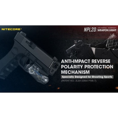 LED-WAFFENLAMPE NPL20 - 460 Lumen (inkl. CR123A Batterie), schwarz