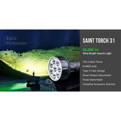 LED-Suchscheinwerfer SAINT TORCH 31, 20'000 Lumen (inkl. Akku)