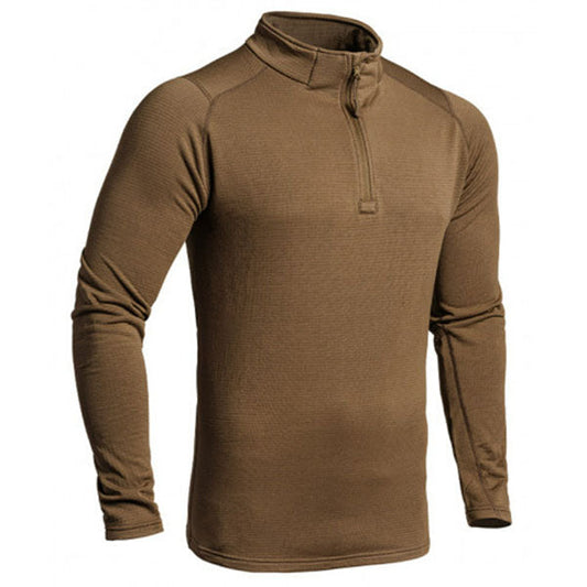 A10 Langarm Shirt THERMO PERFORMER SWEAT ZIP -10°C/-20°C, tan