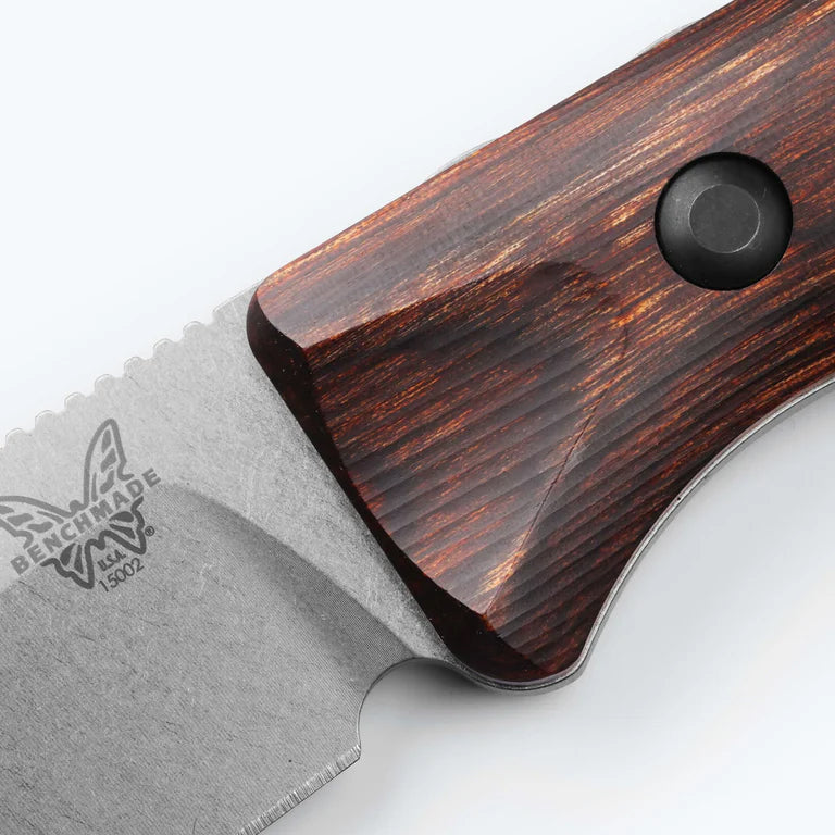 Coltello Saddle Mountain Skinner in legno stabilizzato con punta a goccia