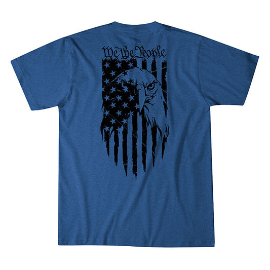 HOWITZER, T-Shirt EAGLE FLAG, electric blue heather