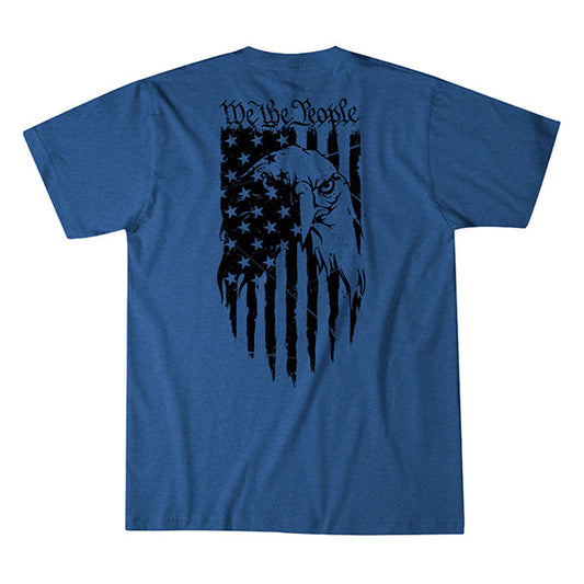  T-Shirt EAGLE FLAG, electric blue heather