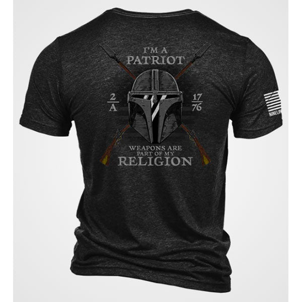 NINE LINE, T-Shirt 2A MY RELIGION, charcoal black