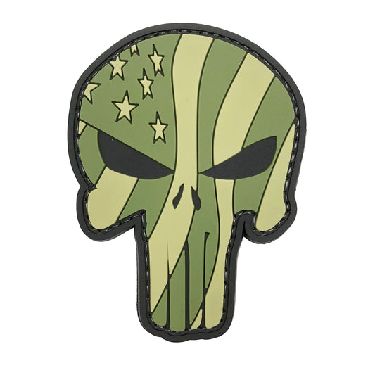 Patch moral / badge Velcro PUNISHER WAVING US FLAG, ou vert