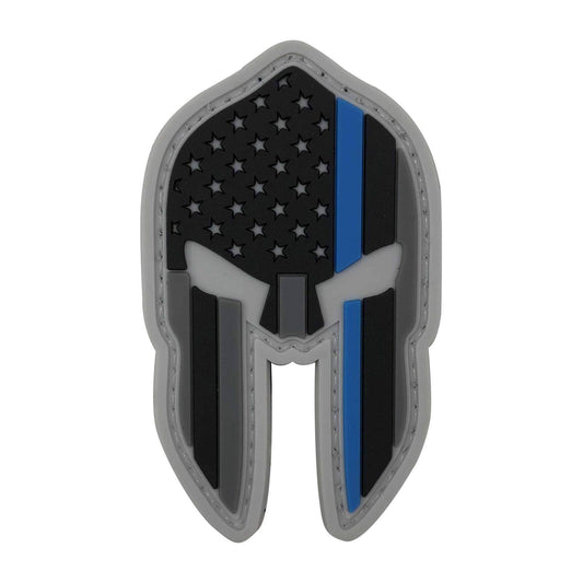 Patch moral / badge velcro SPARTAN HELMET THIN BLUE LINE