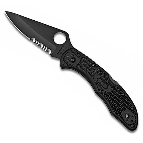 Delica 4, C11PSBBK, lama nera, parzialmente seghettata