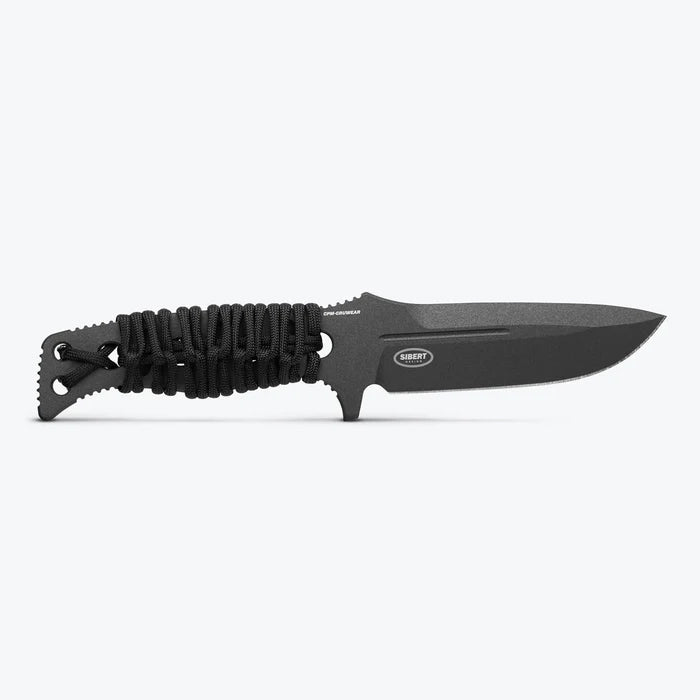 Coltello fisso Adamas Paracord nero Drop Point