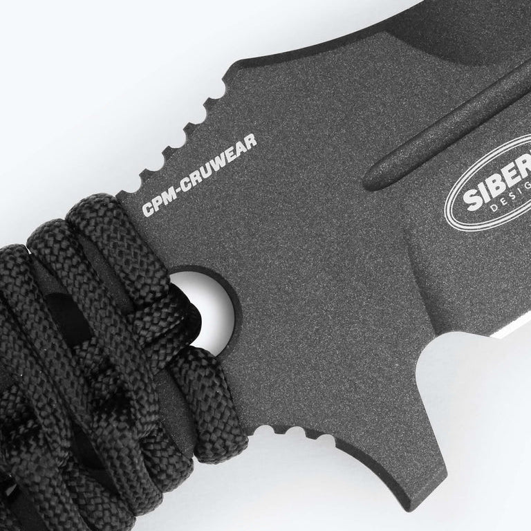 Coltello fisso Adamas Paracord nero Drop Point