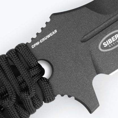 Coltello fisso Adamas Paracord nero Drop Point