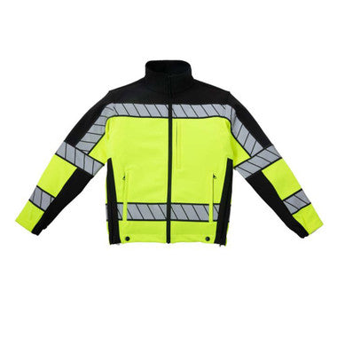 Veste polaire softshell COLORBLOCK, jaune haute visibilité, taille. SM