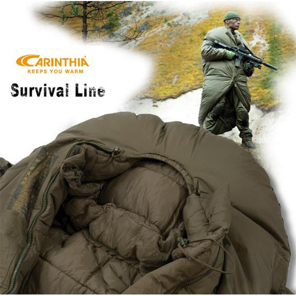 schlafsack carinthia survival one SURVIVAL DOWN 1000 Daunenschlafsack, olive, Reissverschluss Mitte