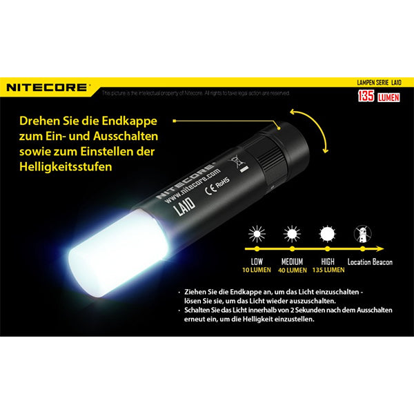 LED-TASCHENLAMPE LA10 - 135 Lumen (ohne Batterie)
