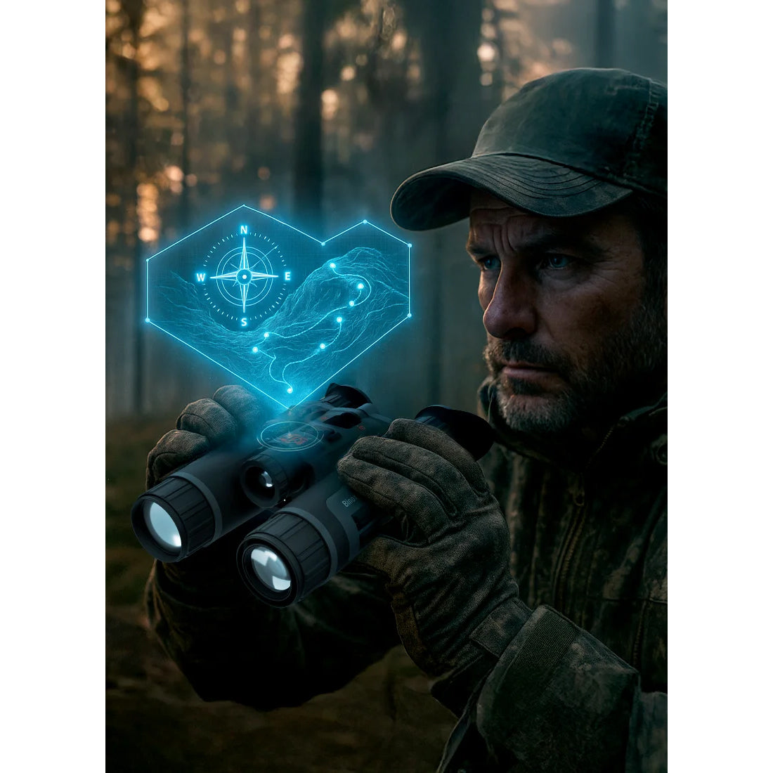 Jumelles multispectrales Binox-6 Dual 256x192, 6-48, 4 en 1 avec télémètre laser